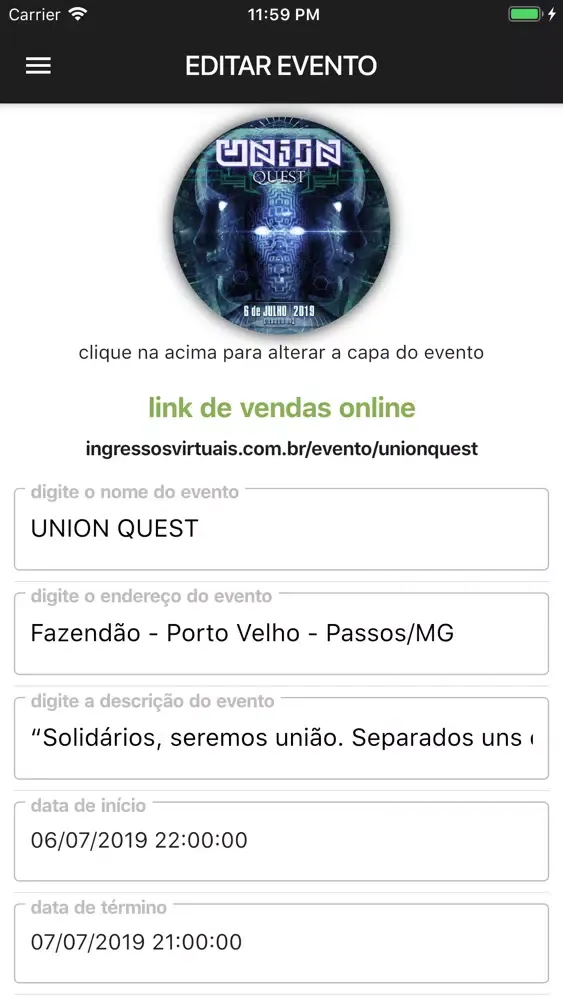 Ingressos Virtuais - Produção スクリーンショット