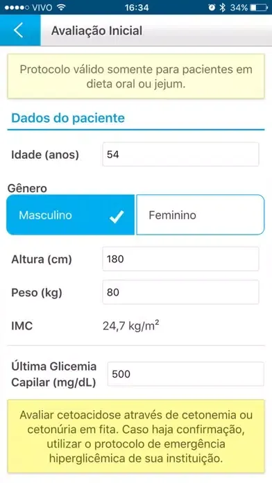 Capturas de tela do InsulinAPP Solução Hospitalar