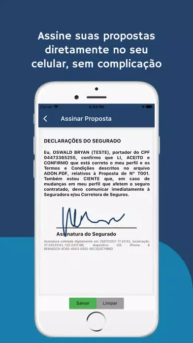 Capturas de tela do ADON Consultoria Mobile