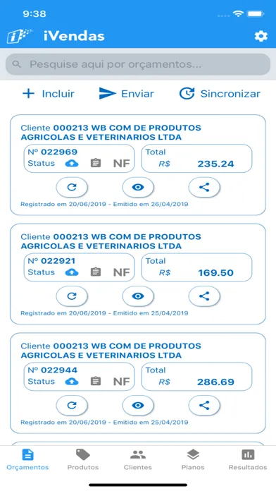 Capturas de pantalla de iVendas - Força de Vendas