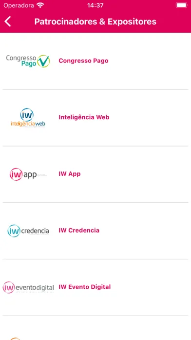 Capturas de tela do IWApp Modelo