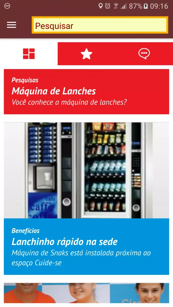 Capturas de tela do Intranet FIEMG Mobile