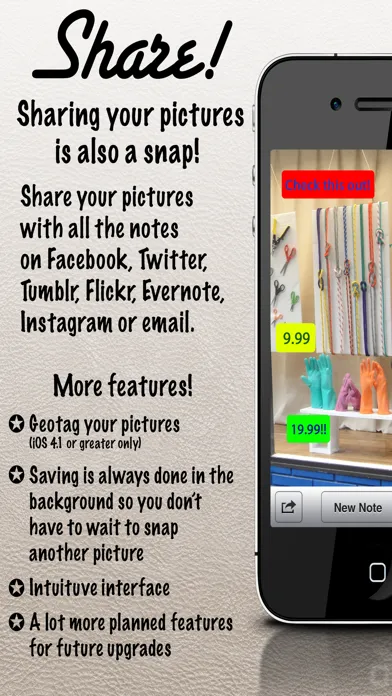 ภาพหน้าจอของ Snap Camera! - Write notes on your pictures the easy way.