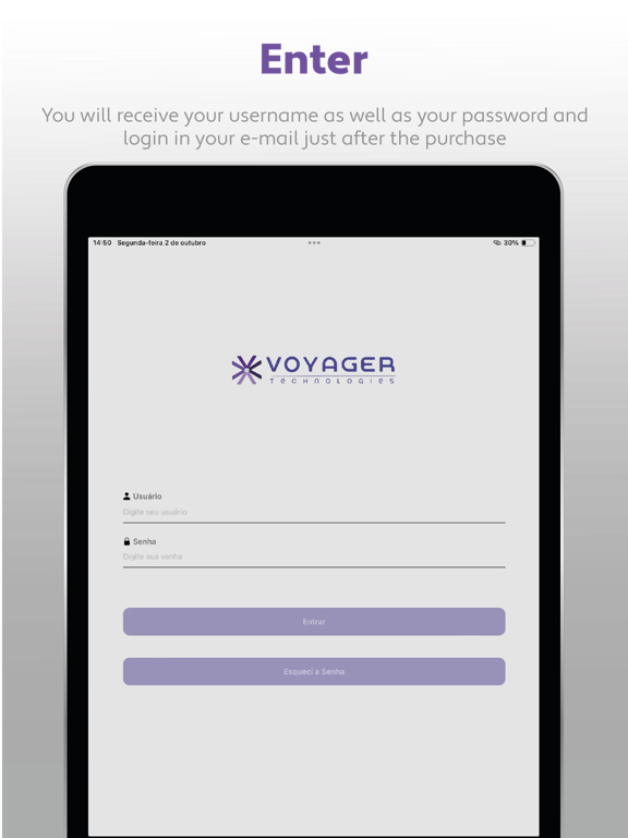 ภาพหน้าจอของ Voyager Connect iPad 