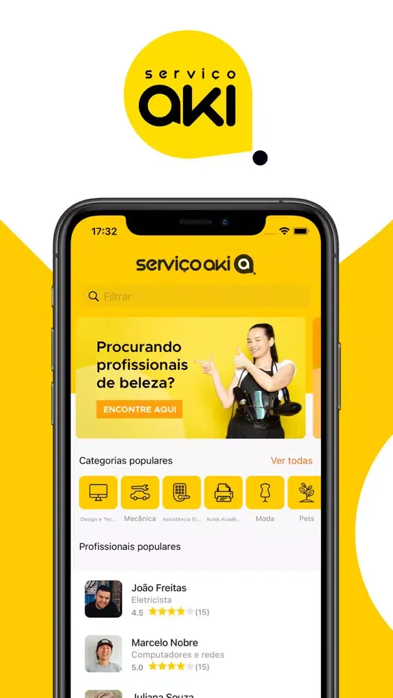Capturas de tela do Serviço AKI