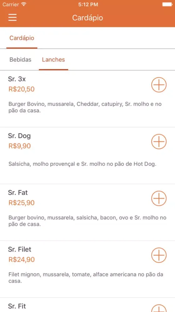 Sr Burger Ekran Görüntüleri