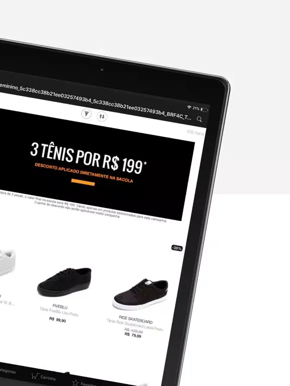 Tangkapan skrin Kanui: Ofertas Sportwear iPad 