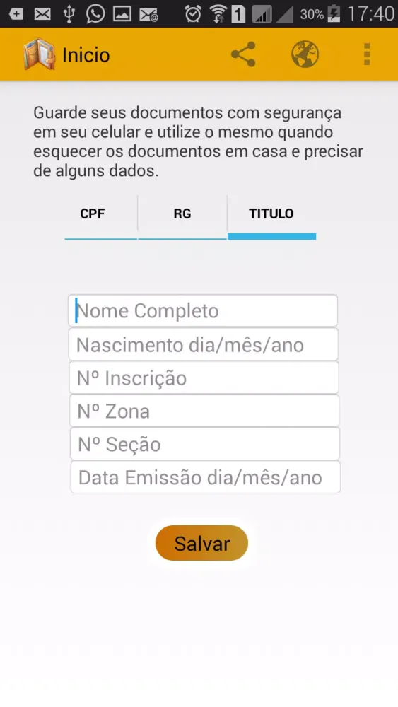 Documentos Portáteis Screenshots