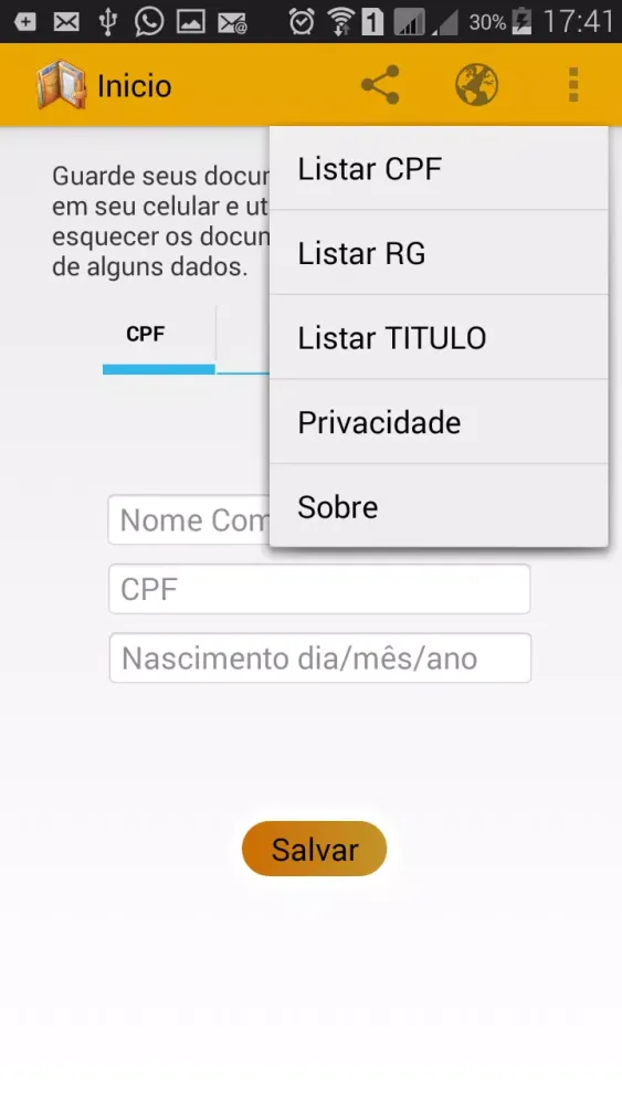 Documentos Portáteis Screenshots