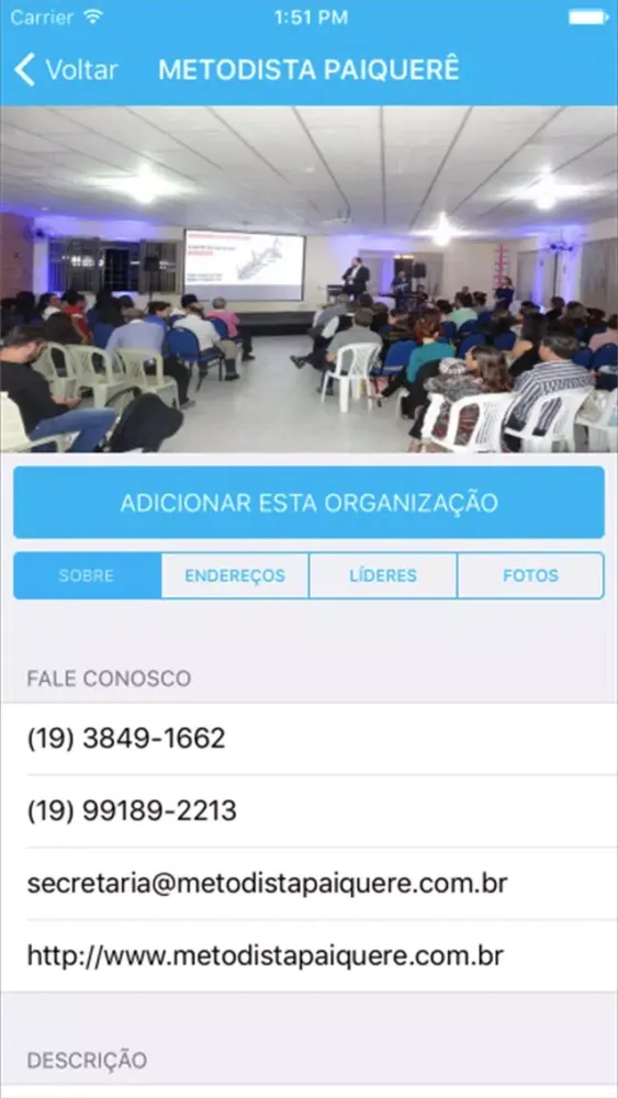 Capturas de tela do Palma da Mão Igrejas
