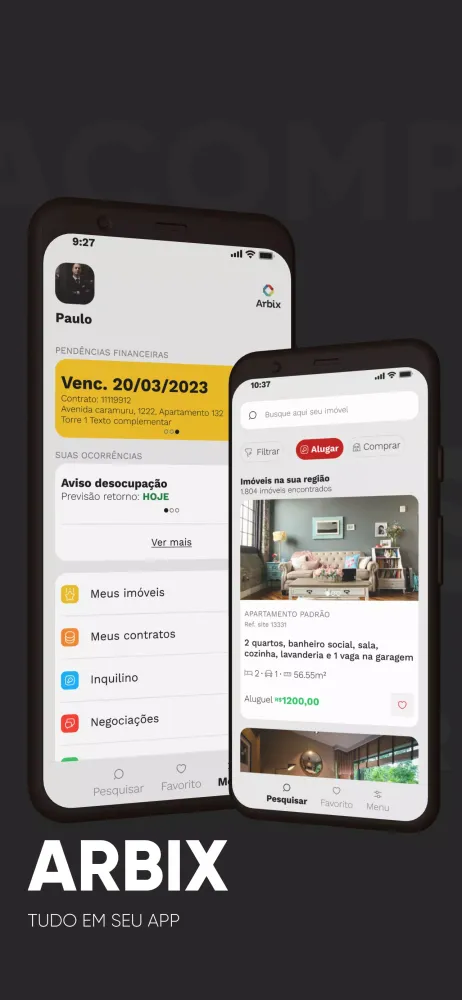 Скриншоты Arbix Imobiliária