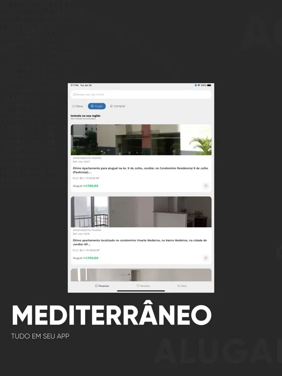 Tangkapan layar Mediterrâneo iPad 