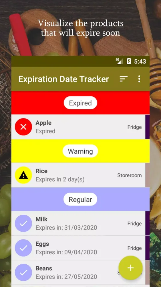 Expiration Date Tracker Screenshots