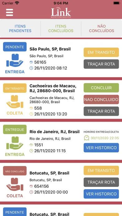 Link Controle de Entregas Screenshots