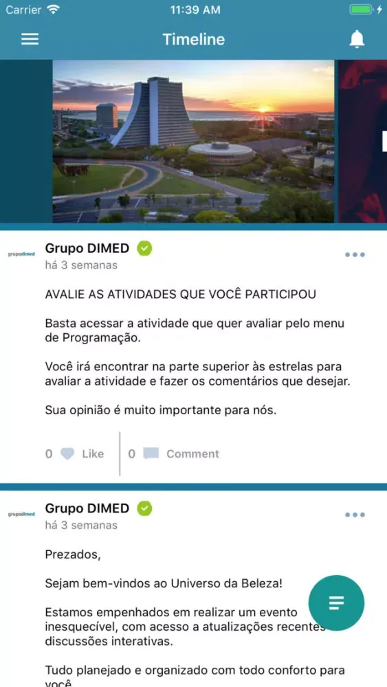 Ảnh chụp màn hình của Grupo Dimed – Eventos Internos
