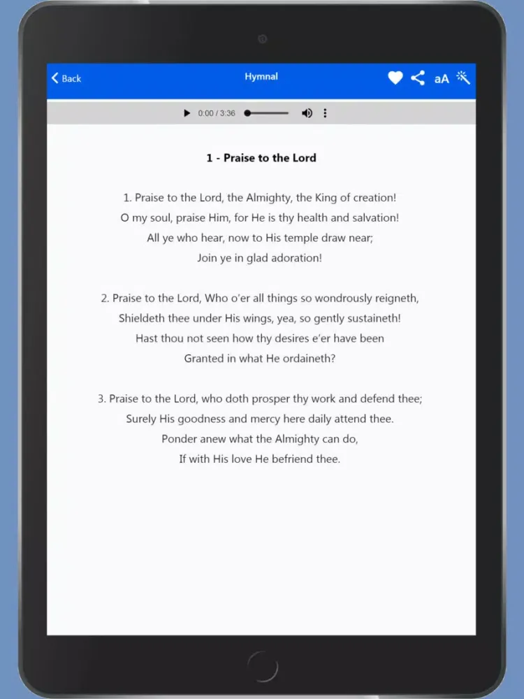 Capturas de tela do SDA Hymnal (Adventist Hymnal) iPad 