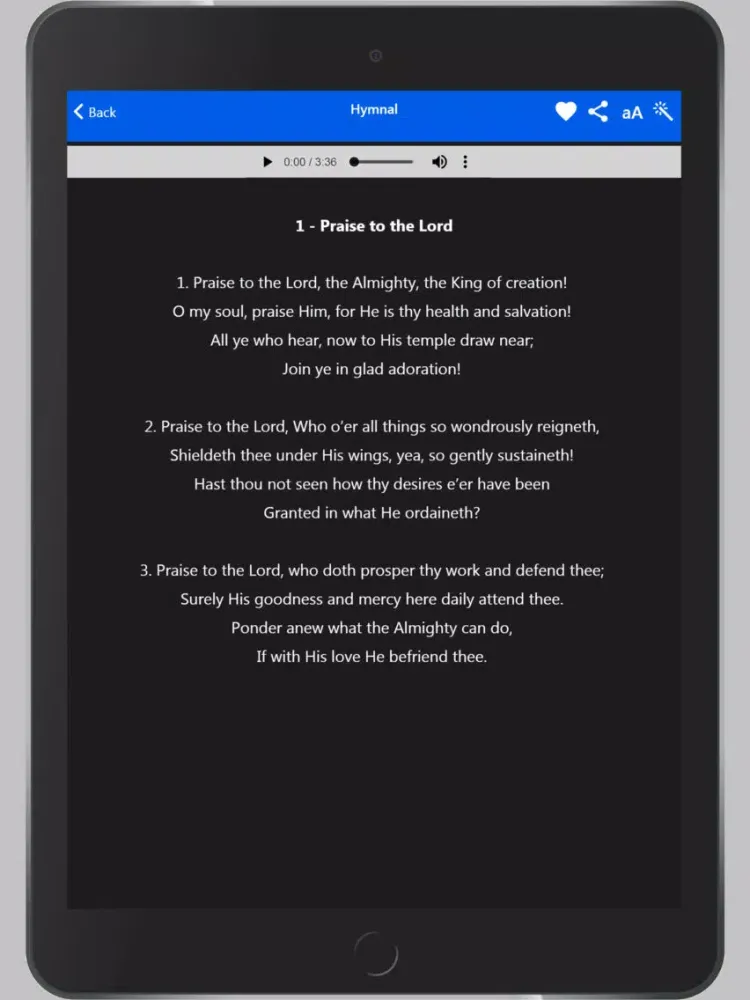 Capturas de tela do SDA Hymnal (Adventist Hymnal) iPad 