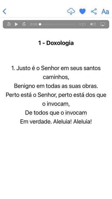 Capturas de tela do Novo Cântico