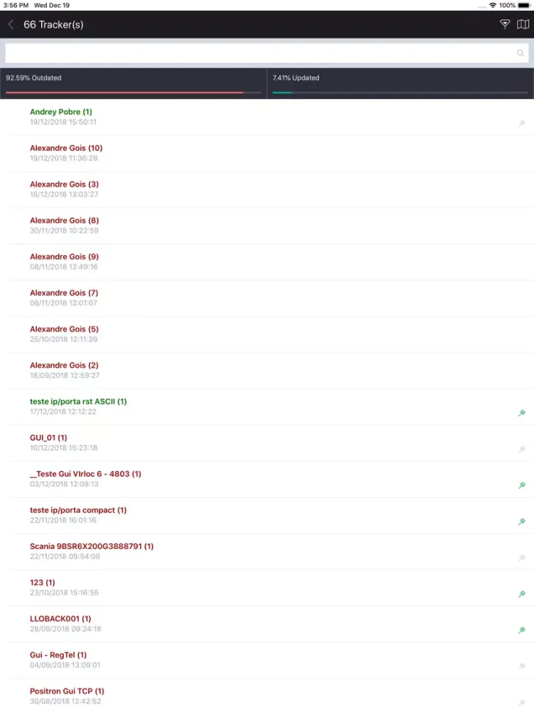 ภาพหน้าจอของ MXM Tracking iPad 