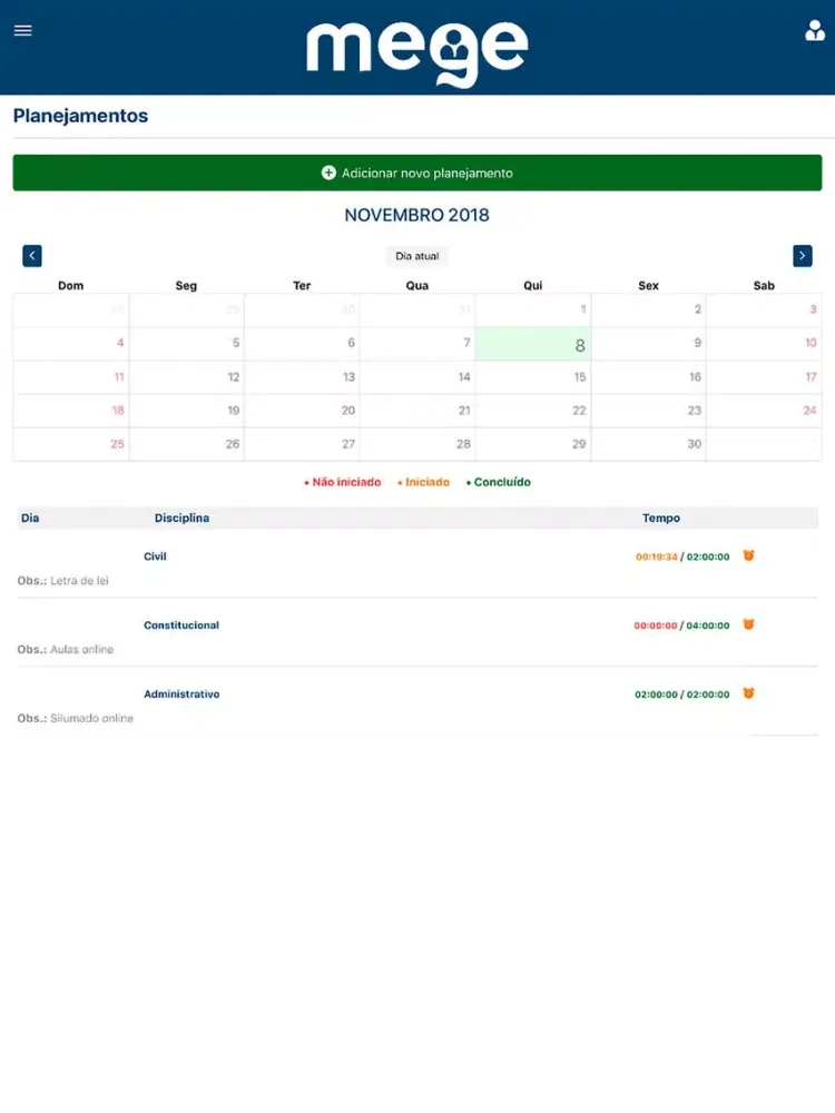 Capturas de pantalla de Mege Gerenciador de Estudos iPad 