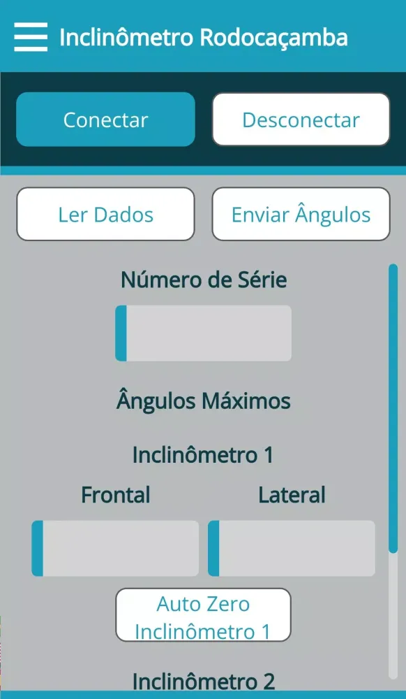 Capturas de tela do Inclinômetro Rodocaçamba