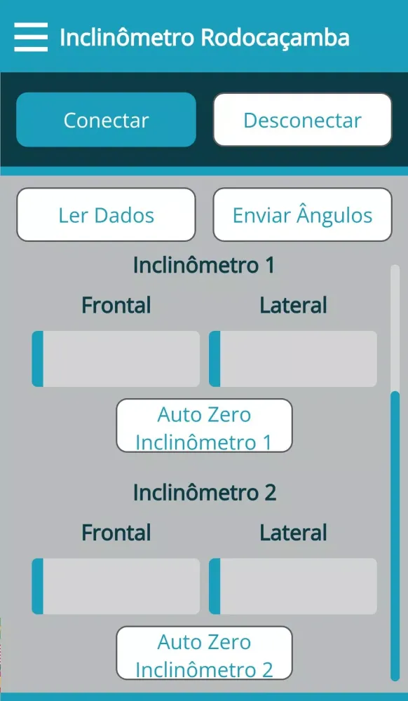Capturas de tela do Inclinômetro Rodocaçamba