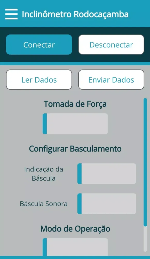 Capturas de tela do Inclinômetro Rodocaçamba