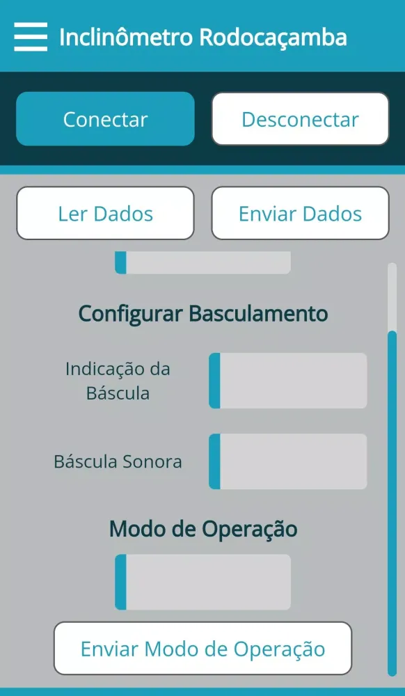 Capturas de tela do Inclinômetro Rodocaçamba