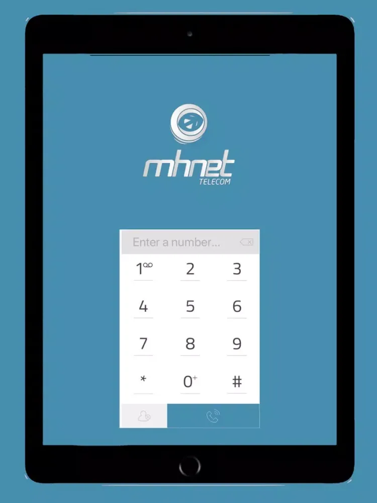 Tangkapan layar Softphone MHNET iPad 