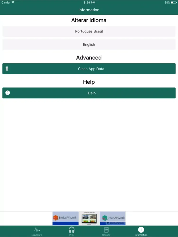 ภาพหน้าจอของ NoiseAdvisor EPI PPE iPad 