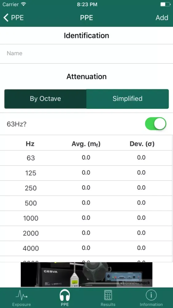 ภาพหน้าจอของ NoiseAdvisor EPI PPE