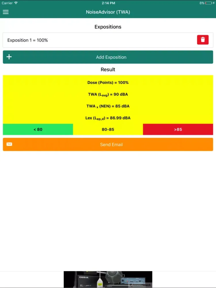 ภาพหน้าจอของ NoiseAdvisor TWA (Lavg) - Noise Exposition iPad 