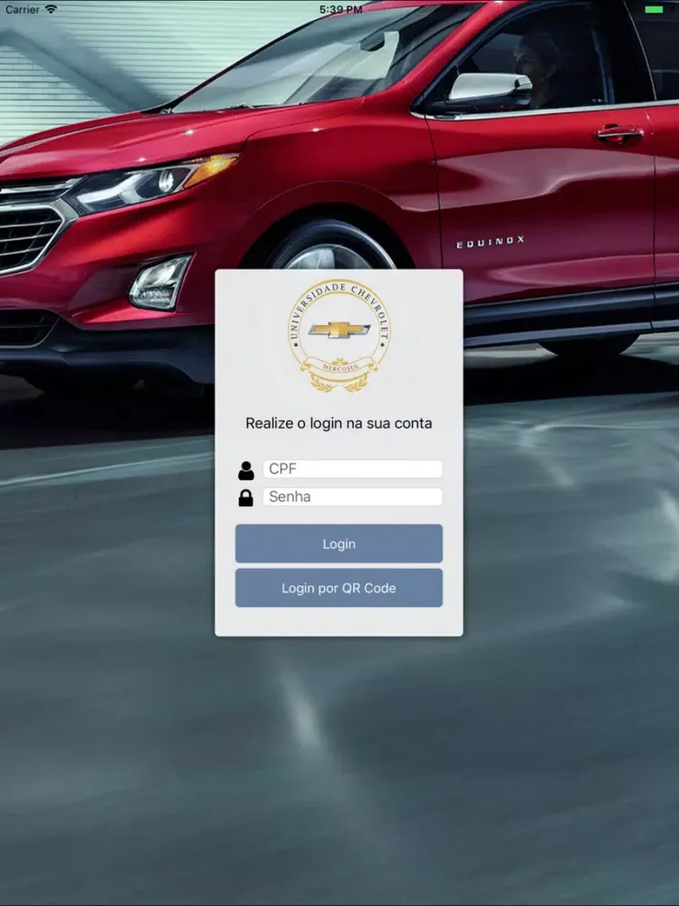Tangkapan layar Universidade Chevrolet iPad 