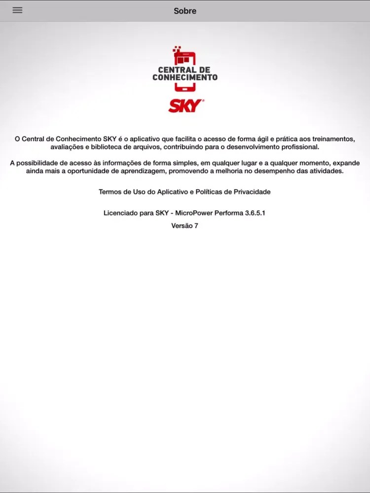 Capturas de pantalla de Central de Conhecimento SKY iPad 