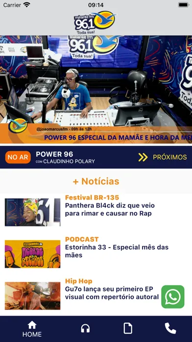 Capturas de tela do Mirante FM