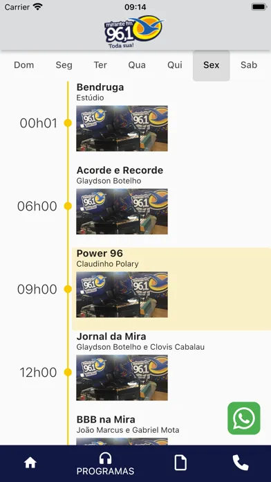 Capturas de tela do Mirante FM
