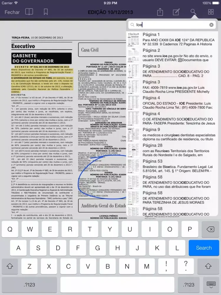 Captures d'écran de Leitor IOEPA iPad 