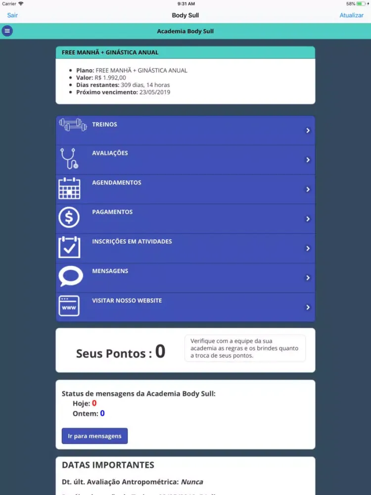 Capturas de tela do Academia Body Sull iPad 