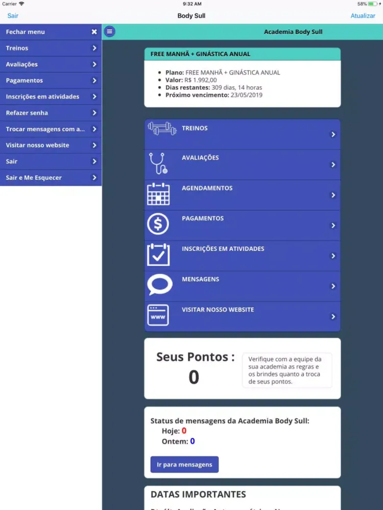 Capturas de tela do Academia Body Sull iPad 