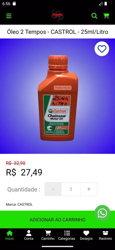 Ảnh chụp màn hình của Prime Peças