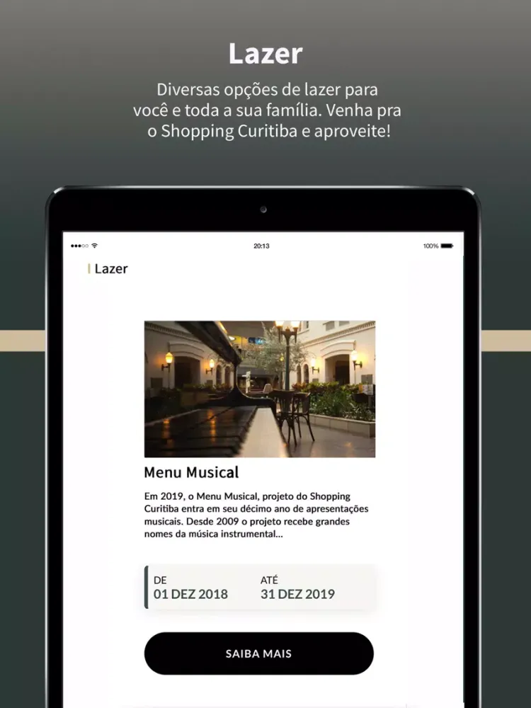 Capturas de tela do Shopping Curitiba iPad 