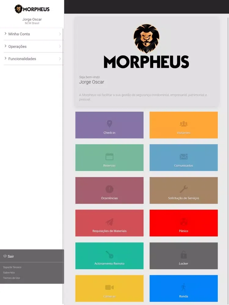 Capturas de tela do Morpheus Business iPad 