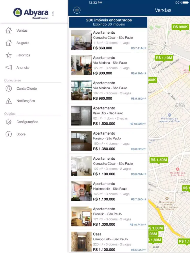 Abyara Maps Imóveis iPad  Screenshots