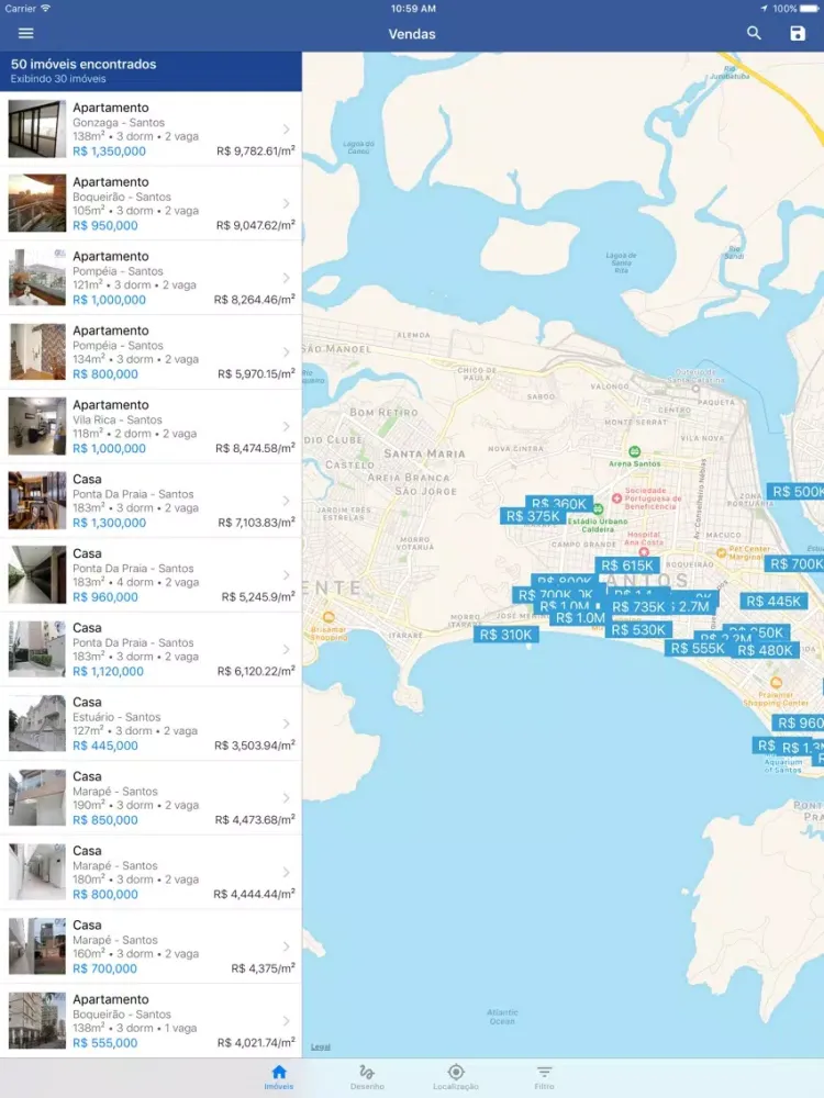Zrzuty ekranu GV Imóveis iPad 
