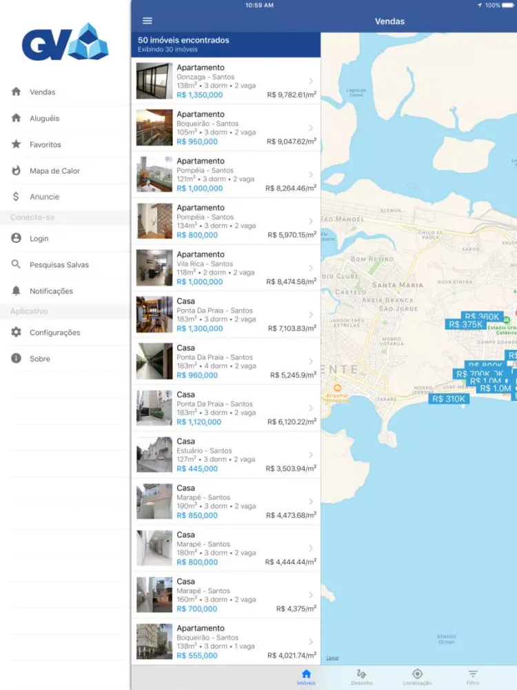 Zrzuty ekranu GV Imóveis iPad 
