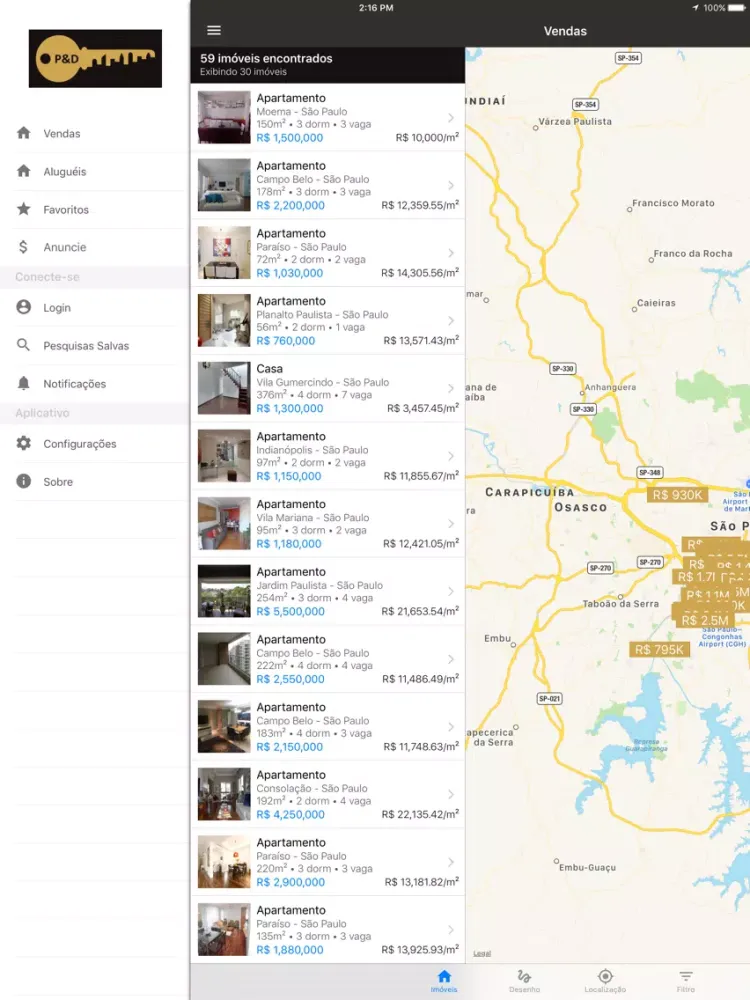 Capturas de pantalla de P&D Negócios Imobiliários iPad 