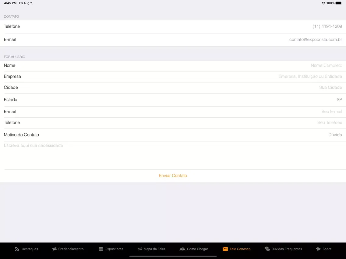 ภาพหน้าจอของ Expo Cristã Oficial iPad 