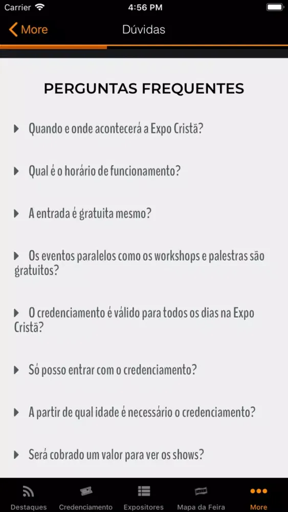 ภาพหน้าจอของ Expo Cristã Oficial