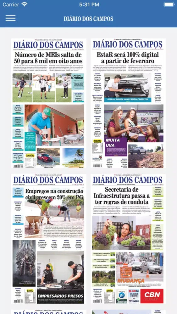Скриншоты Diário dos Campos