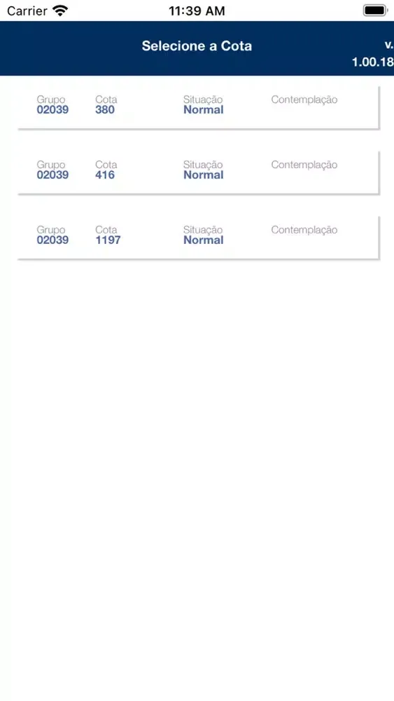 Capturas de tela do Consorciado Multimarcas